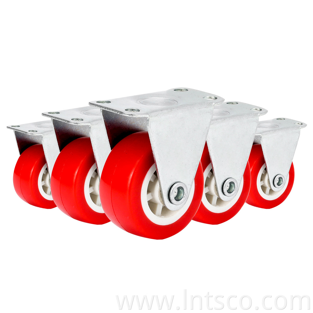  Light Duty Red PVC Rigid Casters